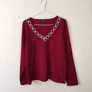 BELLA WOMEN BLOUSE.  SIZE 16.  COLOR MAROON (Brownish Red)